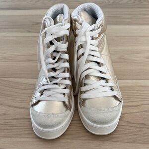 Elegant Metallic High-Top Sneakers